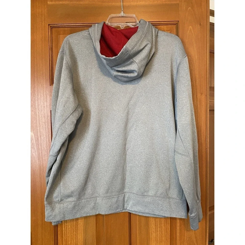 Nike Hoodie Men's Therma Fit Athletic Size Large Gray Sweatshirt Red Casual